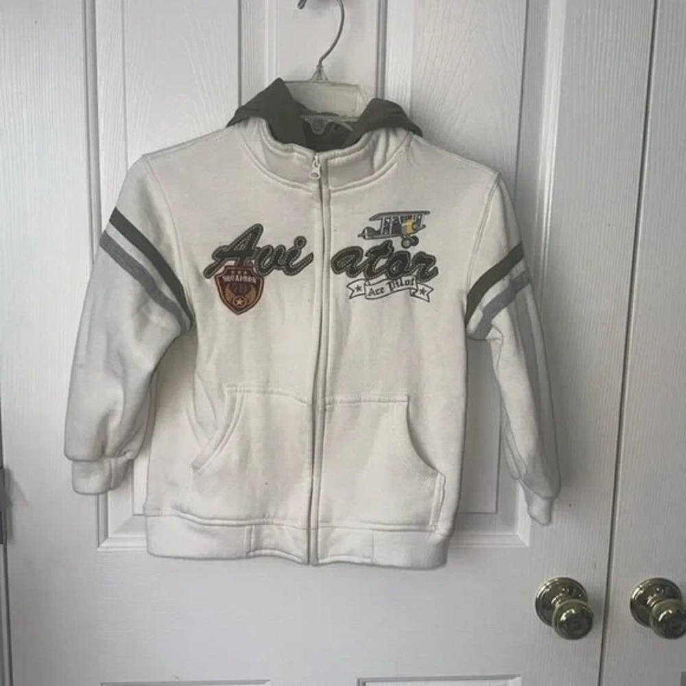 Signature kids headquarters hooded sweatshirt size 6‎ Tan/Olive